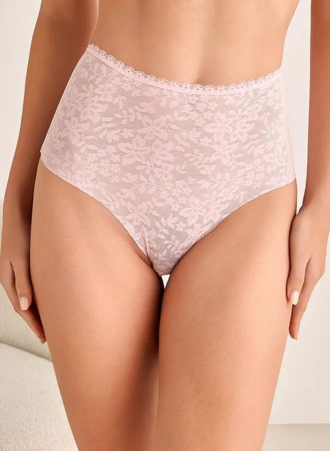 سبلاش فيڤ Briefs High-Waist with Floral Lace