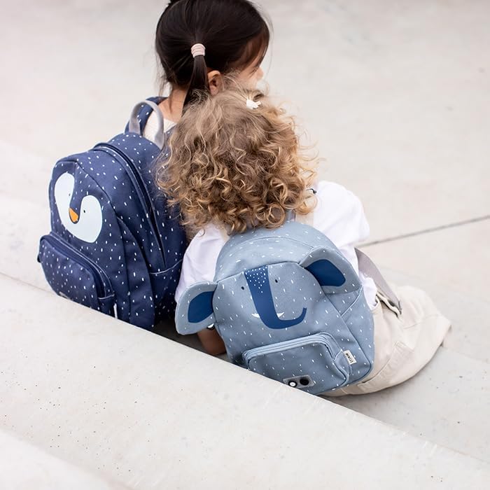 Trixie Mrs. Elephant Backpack - Blue Unisex Preschool Daypack - 7L Cotton Waterproof - Image 4