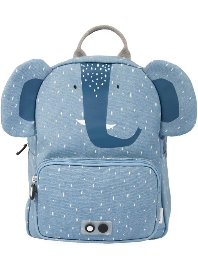 Trixie Mrs. Elephant Backpack - Blue Unisex Preschool Daypack - 7L Cotton Waterproof - Image 1