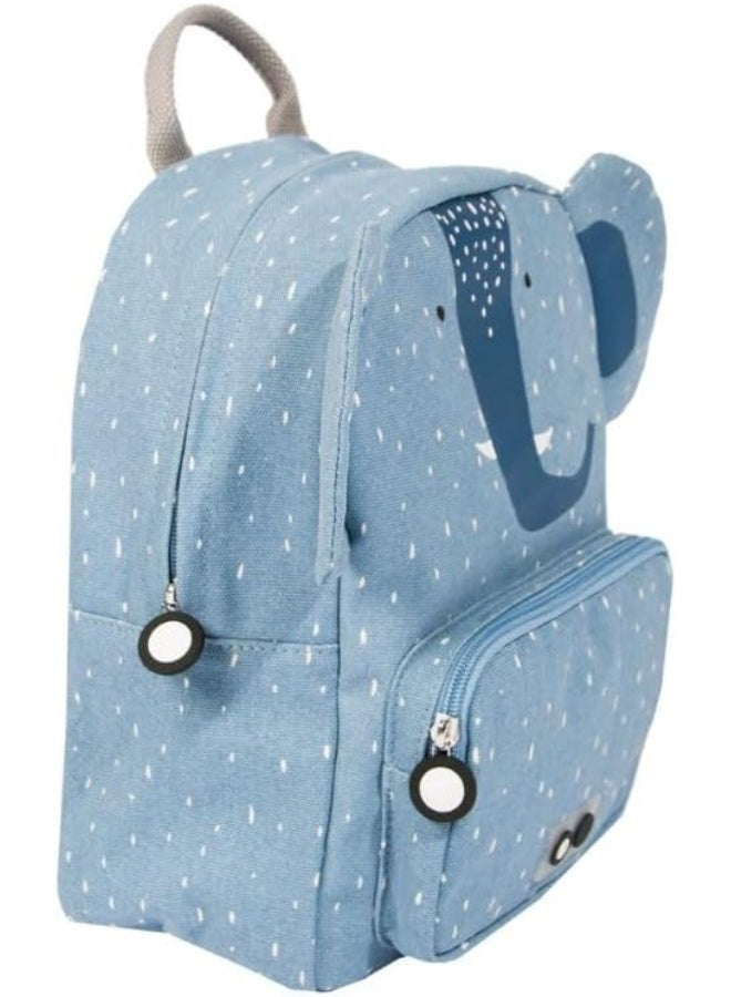 Trixie Mrs. Elephant Backpack - Blue Unisex Preschool Daypack - 7L Cotton Waterproof - Image 2