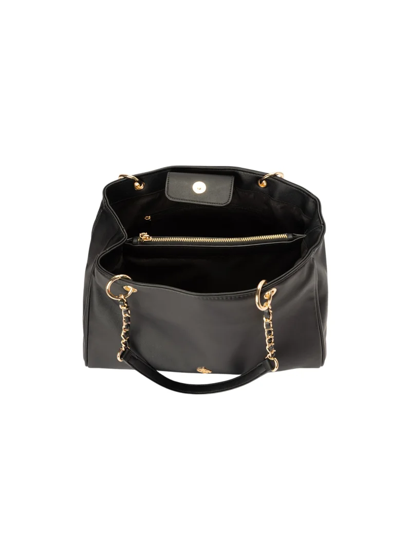 Bata Solid Shoulder Bag with Chain Detail Strap
