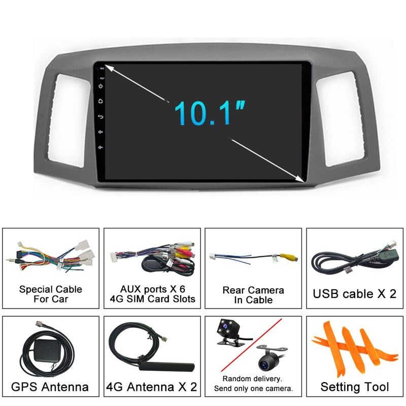 GOJOHO for Jeep Grand Cherokee Radio 2004 2005 2006 2007 10.1" IPS Touchscreen Built-in Apple CarPlay Andriod Auto GPS Navigation Bluetooth Head Unit with Free Back Camera (4GB RAM+64GB ROM) - Image 3