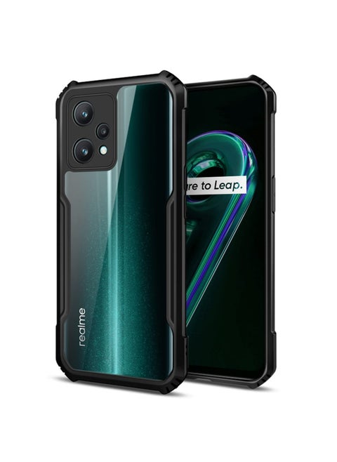 مناسبة ل RealMe 9 برو زائد 5G / RealMe 9 4G الأسود رقيقة وخفيفة الوزن حالة الهاتف المحمول مع الوفير تبو لينة + الاكريليك الغطاء الخلفي الشفاف