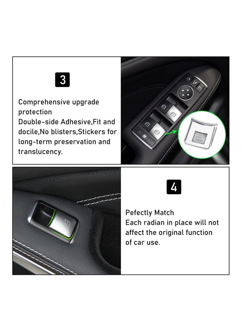 Y&D Inner Door Power Window Switch Button Covers Trim Sticker, Replacement Compatible with Mercedes Benz A B C E G GLA CLA GLK GL ML GLE Class W204 W212 W246 W166 X166 X204, for Tesla Modle X S 14 PCS - Image 5
