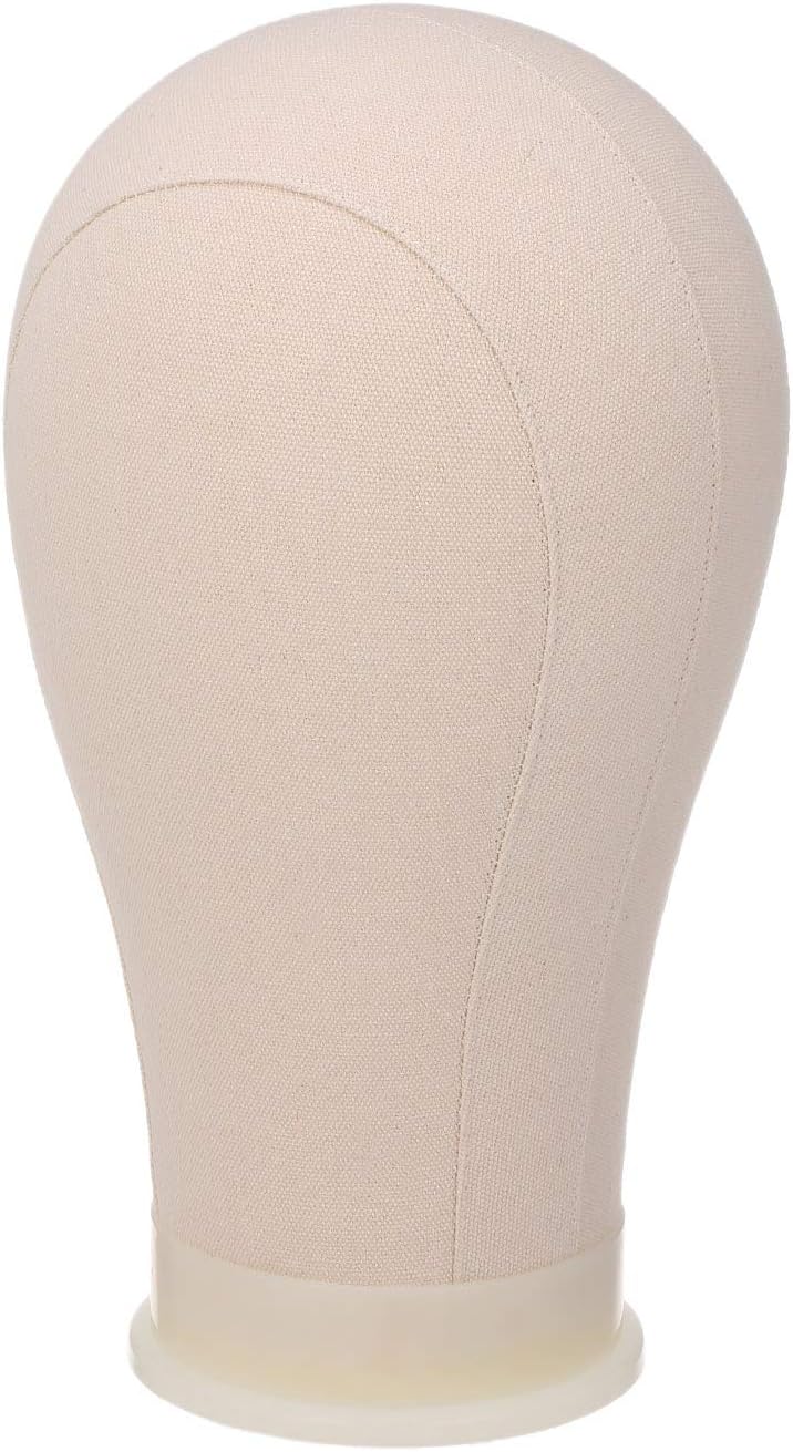 Irfora 22" Cork Canvas Block Head Mannequin Head Wig Display Styling Head Manikin Canvas Head - Image 1