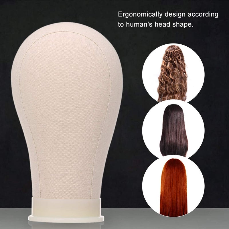Irfora 22" Cork Canvas Block Head Mannequin Head Wig Display Styling Head Manikin Canvas Head - Image 4
