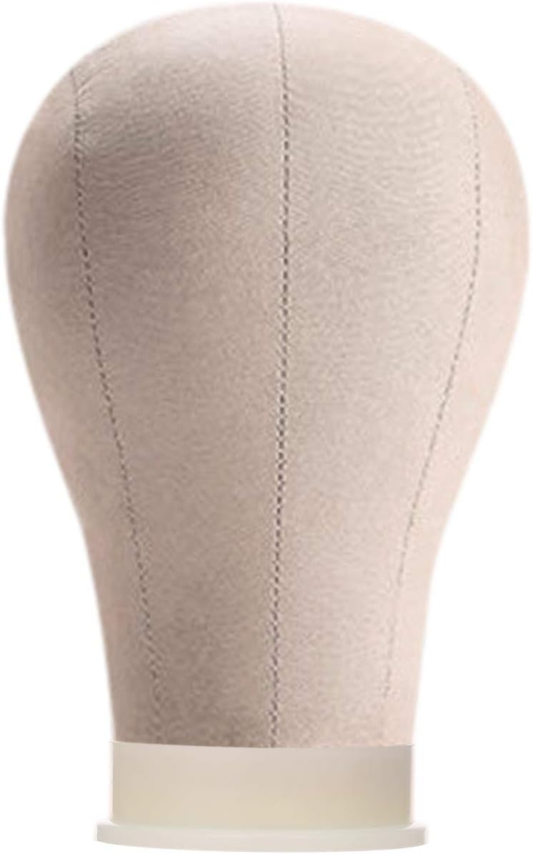 Irfora 22" Cork Canvas Block Head Mannequin Head Wig Display Styling Head Manikin Canvas Head - Image 3