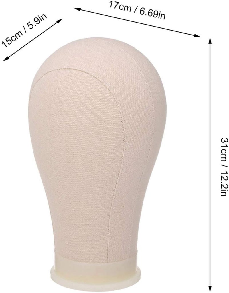 Irfora 22" Cork Canvas Block Head Mannequin Head Wig Display Styling Head Manikin Canvas Head - Image 5