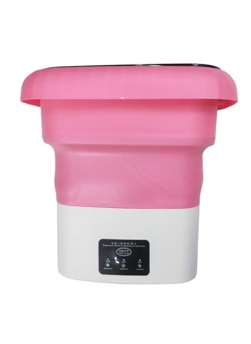 ELTRAZONE Folding Mini Automatic Washing Machine – 6L Portable and Lightweight Clothes Washer with Spin Dryer, Detachable Drain Basket, and 3 Adjustable Wash Modes – Perfect for Baby Clothes, Travel, Dorm Rooms, Apartments, and Small Spaces – Pink  - Image 4