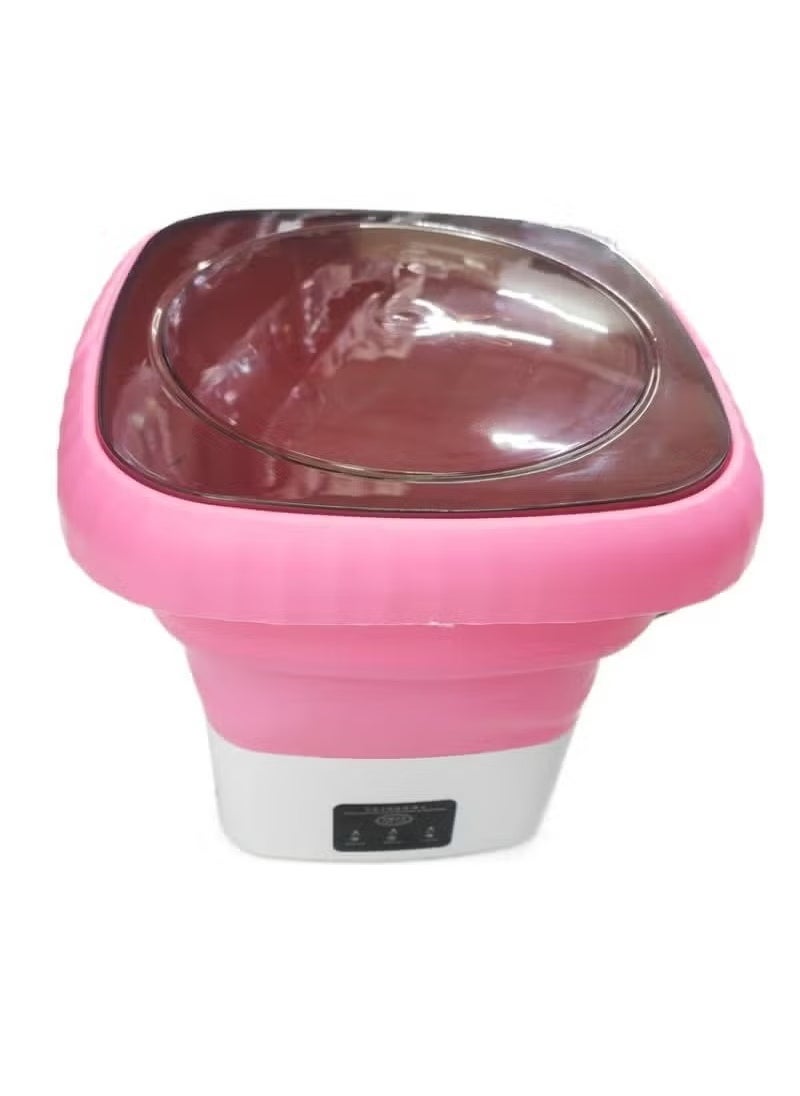 ELTRAZONE Folding Mini Automatic Washing Machine – 6L Portable and Lightweight Clothes Washer with Spin Dryer, Detachable Drain Basket, and 3 Adjustable Wash Modes – Perfect for Baby Clothes, Travel, Dorm Rooms, Apartments, and Small Spaces – Pink  - Image 3