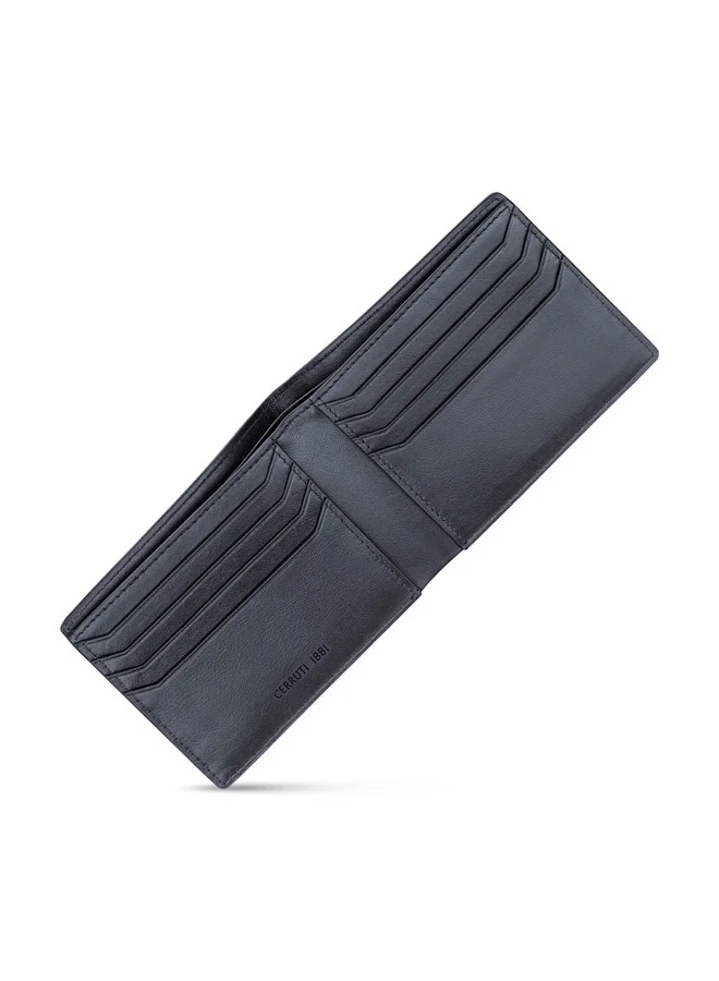 CERRUTI 1881 Cerruti 1881 Cannes Navy Bifold Genuine Leather Wallet For Men With 6 Card Slots 110 MM- CEPU06856M-BLU