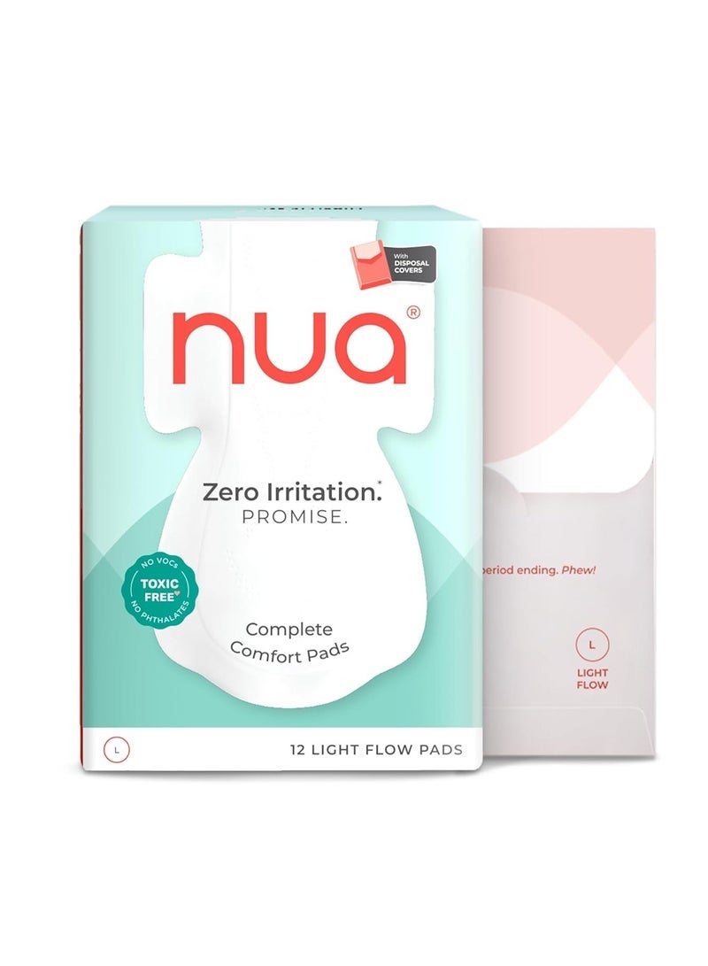 نوا فوط صحية فائقة الأمان للنساء | 12 وسادة رقيقة للغاية | لايت-L | آمن على البشرة | خال من السموم وخالي من الطفح الجلدي | غير معطر | مانعة للتسرب | مع 12 غطاء درع آمن | صنع آمنا - Image 1