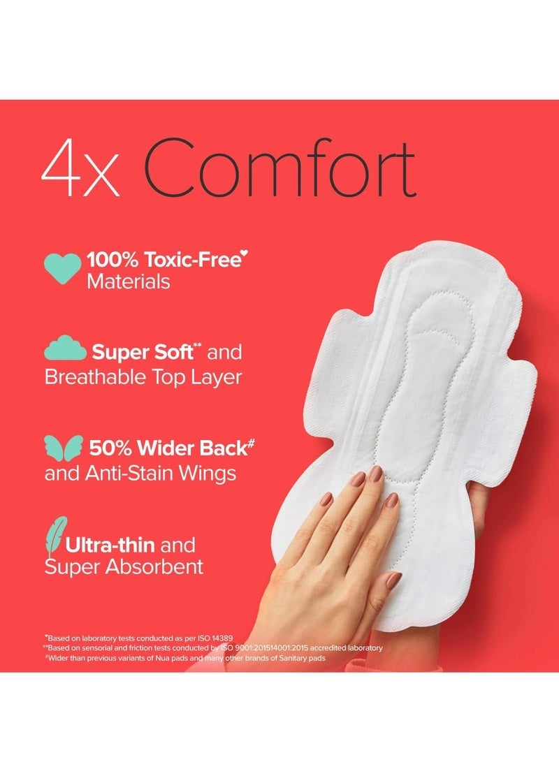 نوا فوط صحية فائقة الأمان للنساء | 12 وسادة رقيقة للغاية | لايت-L | آمن على البشرة | خال من السموم وخالي من الطفح الجلدي | غير معطر | مانعة للتسرب | مع 12 غطاء درع آمن | صنع آمنا - Image 3