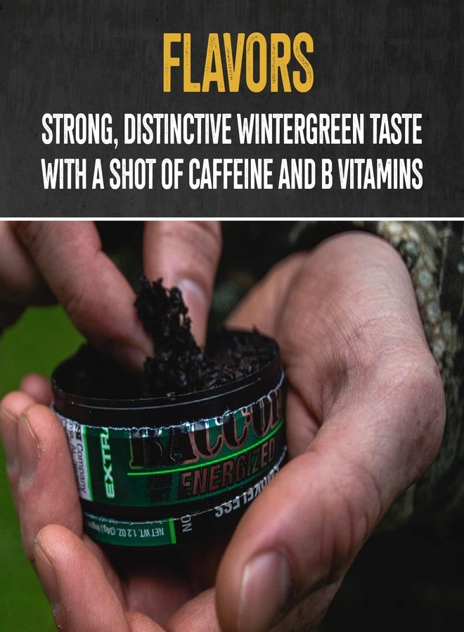 BACC OFF 1 Can, BaccOff Extra Wintergreen Energized Fine Cut, Strong Wintergreen Flavor with Caffeine and B Vitamins - Image 4