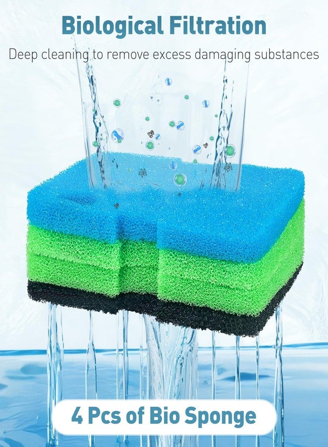 باوفلي مجموعة من 16 قطعة من وسادات فلتر بديلة لحوض السمك من باوفلاي، إسفنج رغوي لتصفية مياه حوض السمك - Image 3