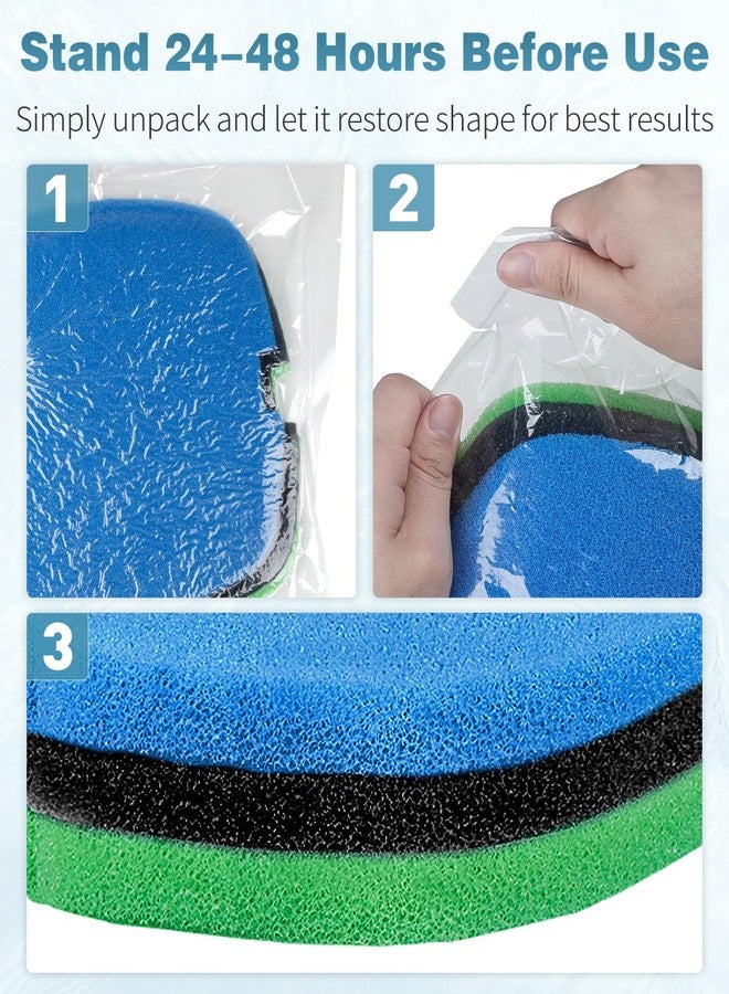 باوفلي مجموعة من 16 قطعة من وسادات فلتر بديلة لحوض السمك من باوفلاي، إسفنج رغوي لتصفية مياه حوض السمك - Image 2