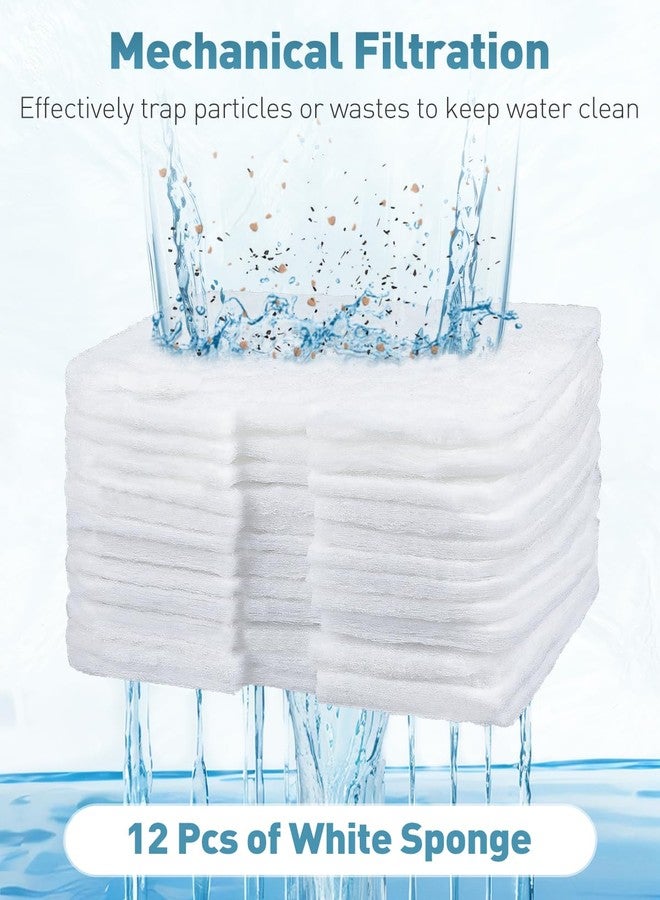 باوفلي مجموعة من 16 قطعة من وسادات فلتر بديلة لحوض السمك من باوفلاي، إسفنج رغوي لتصفية مياه حوض السمك - Image 4