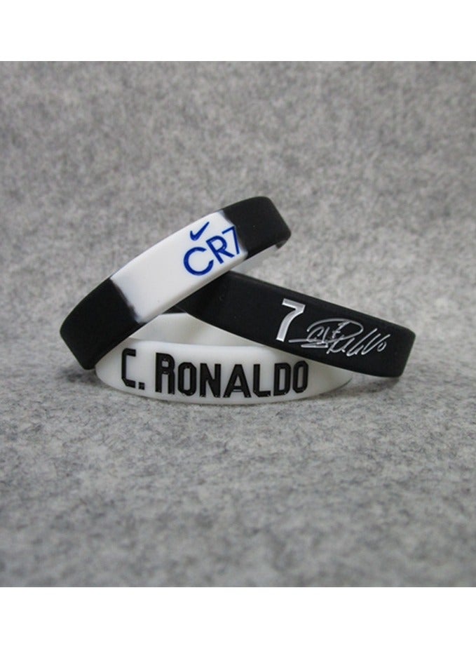 Generic 3-piece Cristiano Ronaldo Signature Silicone Wristband Luminous Sports Bracelet  - Image 2