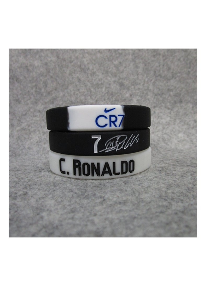 Generic 3-piece Cristiano Ronaldo Signature Silicone Wristband Luminous Sports Bracelet  - Image 3