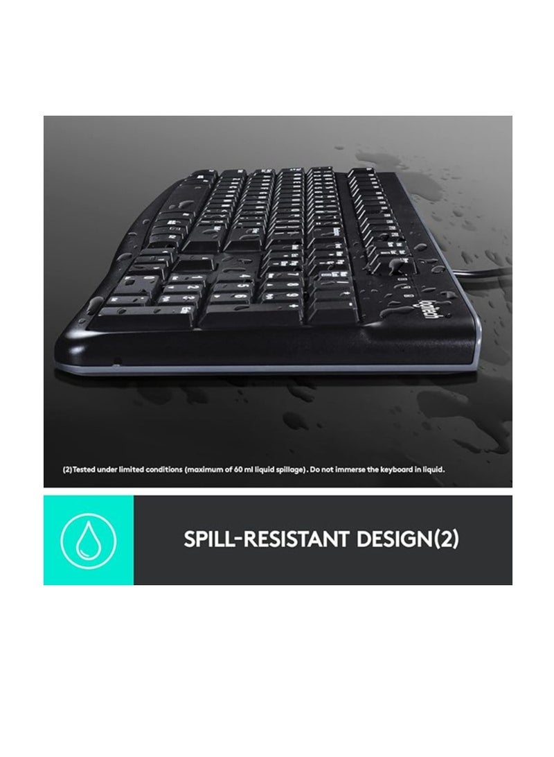 Logitech Desktop MK120 Mouse and keyboard Combo (kb+mse) wired black ARA  - Image 4