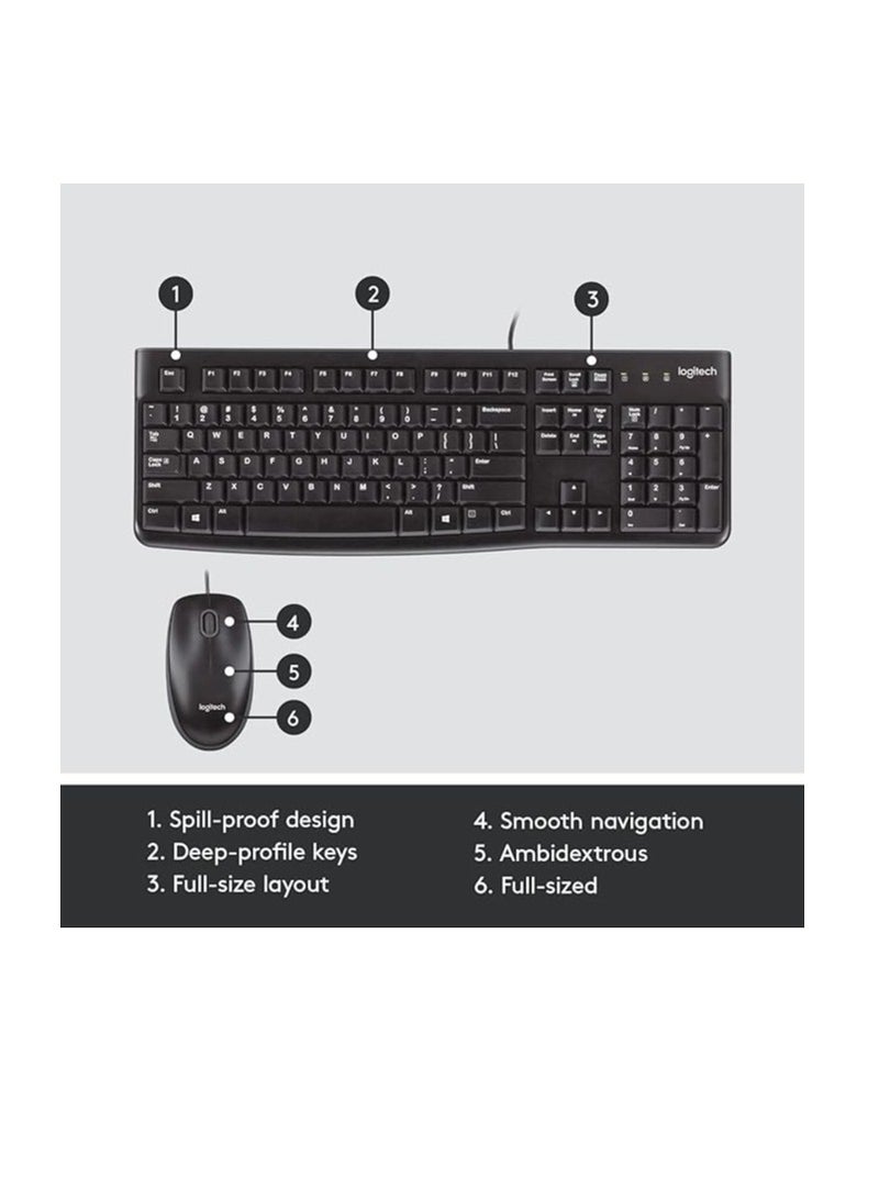 Logitech Desktop MK120 Mouse and keyboard Combo (kb+mse) wired black ARA  - Image 5