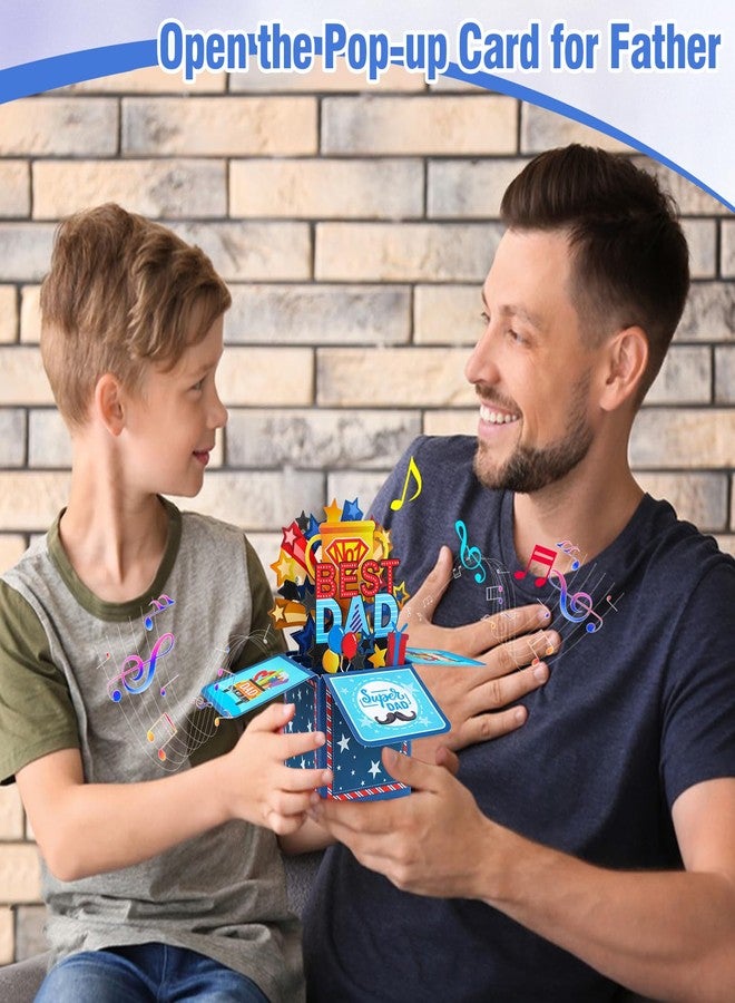 فاكرافت بطاقة معايدة عيد ميلاد الأب من فاكرافت - أفضل أب على الإطلاق، بطاقة موسيقية منبثقة لعيد الأب - مع ظرف وبطاقة فارغة، للزوج من الابنة أو الابن أو الأطفال أو الزوجة - Image 5