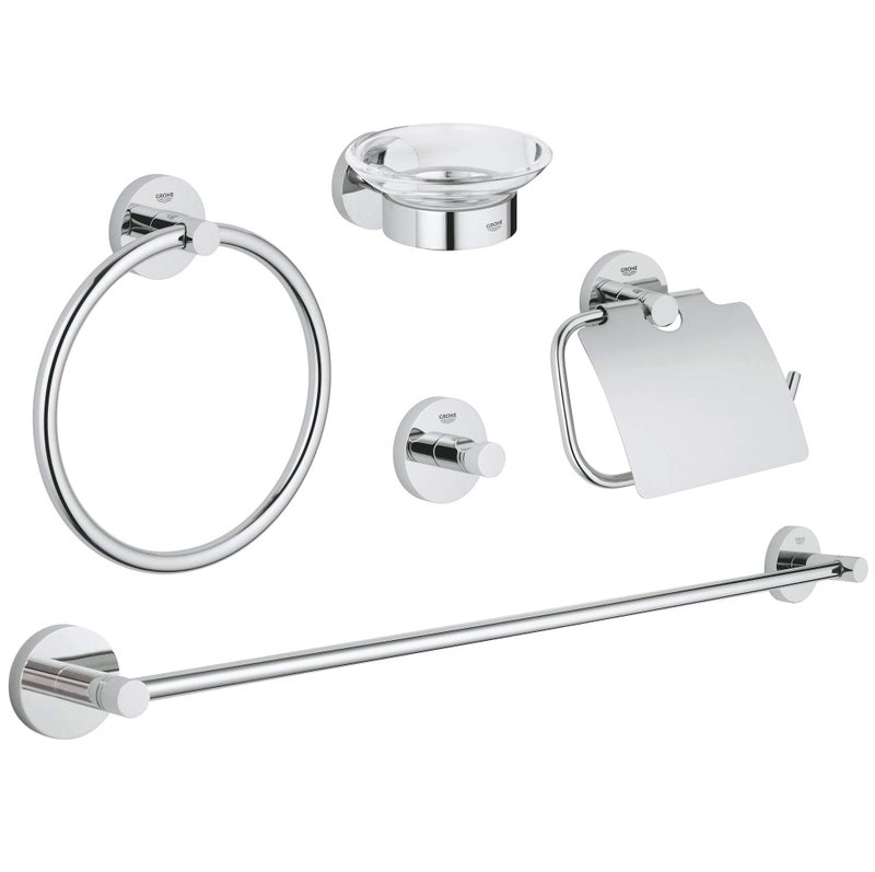 Grohe Essentials Master Bathroom Set, 5-In-1, Starlight Chrome - Image 1