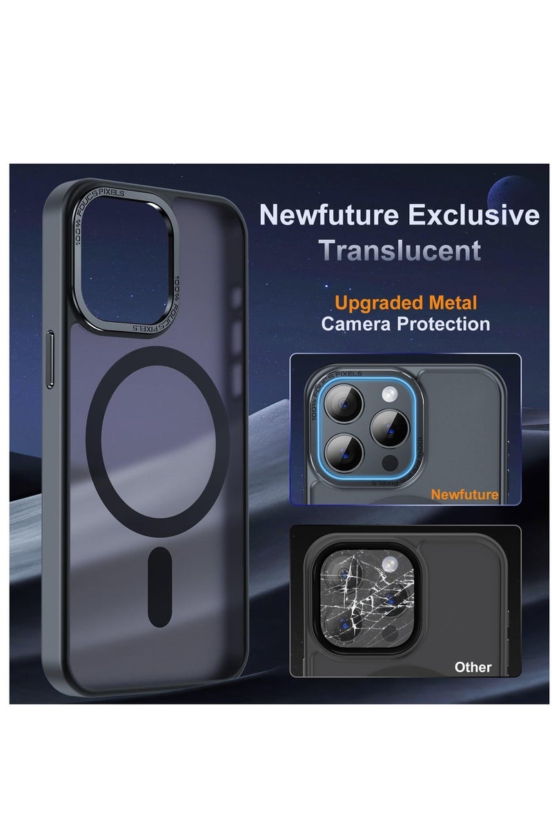 for iPhone 16 Pro Magnetic Case, Compatible with MagSafe,【Shockproof Military-Grade Protection】Translucent Matte Back, Slim Phone Cover with Strong Magnet for Apple 16 Pro (2024)(Black) - Image 4