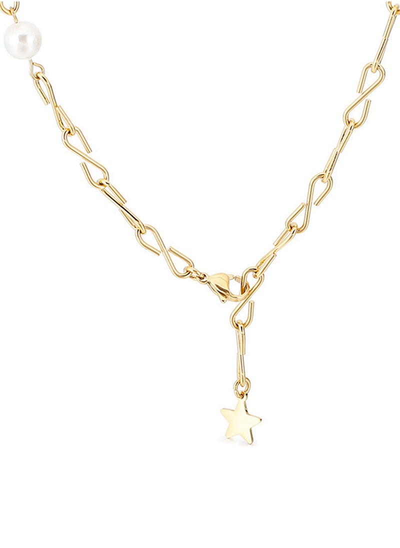 Lee Cooper Women's Stainless Steel Gold Necklace - LC.N.01021.110  - Image 1