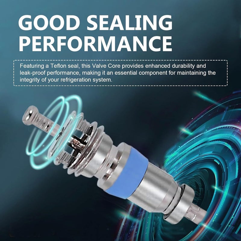 UnyKizz 100PCS Valve Core for R410 R32 R22,High Pressure with Teflon Seal,HVAC Replacement Part Ideal for Refrigeration Systems and Air Conditioning - Image 2
