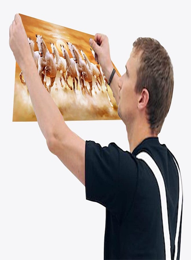 Decor Design 3D Wall Sticker Vastu Seven White Running Horse Sticker for Living Bed Room Office Space Temple PVC Vinyl(Size-91.44 cm X 45.72 cm)[Limited Time Offer] - Image 3