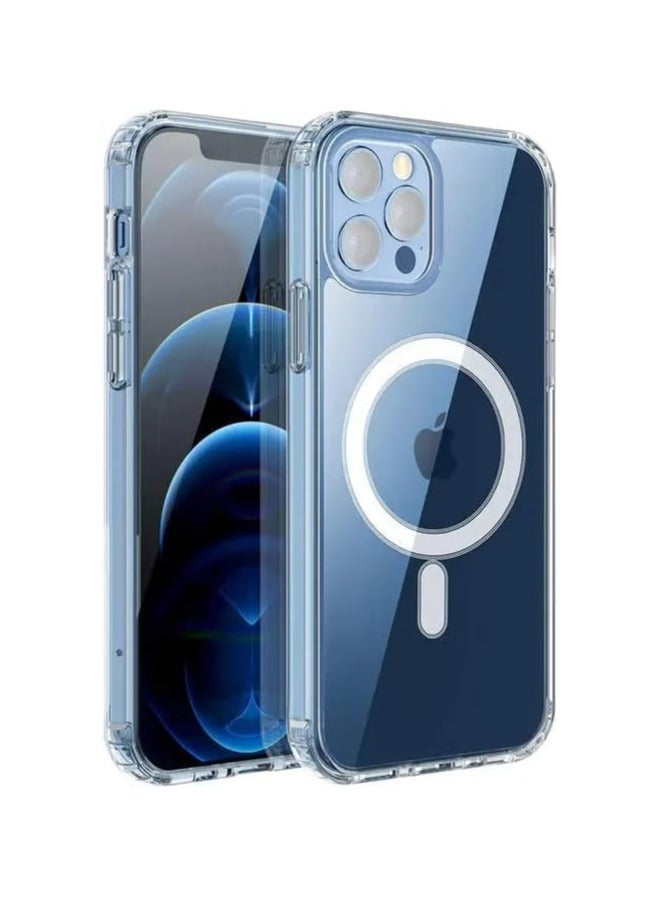Case For iPhone 11 Pro Max Clear Magnetic Cover MagSafe Compatible - Hybrid Protective Crystal Clear Hard Back Case - Shockproof Silicone Frame - Slim Transparent Case for Apple iPhone 11 Pro Max - Image 1