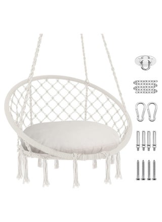 Hanging Hammock Round Swing Chair Cotton Linen - pzsku/Z93D2A53A33BDBFA60F15Z/45/_/1697794450/a3d88bae-c4c1-4246-8e12-3327ed211a58