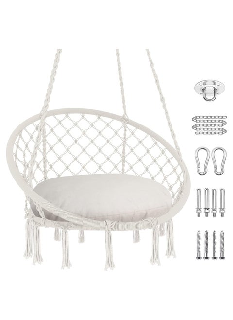 Hanging Hammock Round Swing Chair Cotton Linen