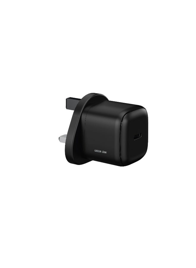 GREEN LION NEXIO Single Port Wall Charger UK Plug 45W 1C / Charging Protection / USB-C Port -Black - Image 1