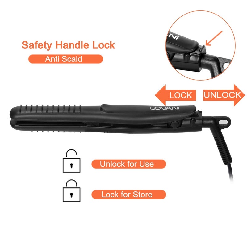 LOVANI Mini Flat Iron Travel Size Nano Titanium Dual Voltage Portable Hair for Worldwide Use 0.5 Inch Straightener with Professional Heat Resistant Travelling Bag - Image 4