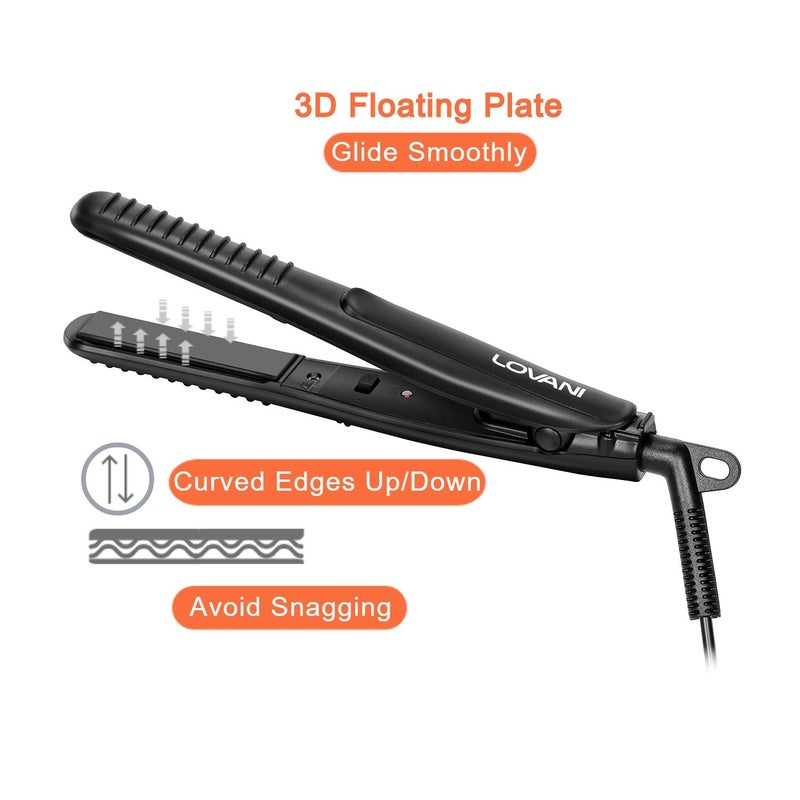 LOVANI Mini Flat Iron Travel Size Nano Titanium Dual Voltage Portable Hair for Worldwide Use 0.5 Inch Straightener with Professional Heat Resistant Travelling Bag - Image 3