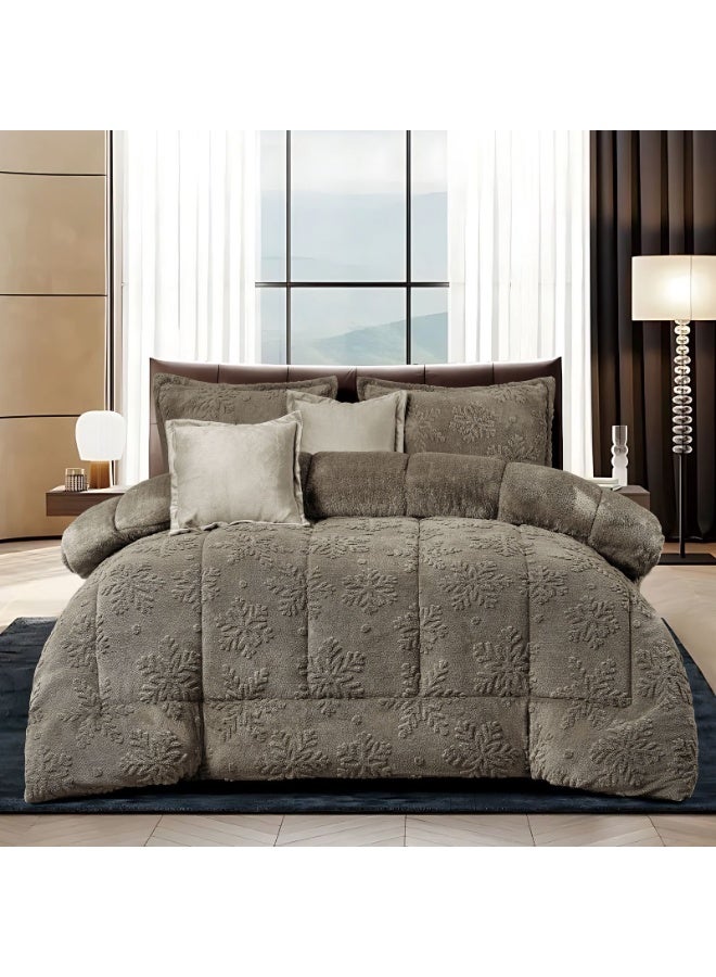 مون مفرش شتوي نفرين ناعم مخمل وفرو دافي مقاس 230×250سم