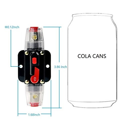 RVCAZON STETION Car Audio 20 Amp Resettable Fuse Circuit Breaker Car Protect for Audio System Fuse 12-24V DC for Car Audio Amps Overload Protection Fuse (20A) - Image 5
