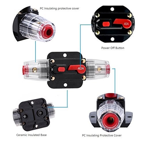 RVCAZON STETION Car Audio 20 Amp Resettable Fuse Circuit Breaker Car Protect for Audio System Fuse 12-24V DC for Car Audio Amps Overload Protection Fuse (20A) - Image 4