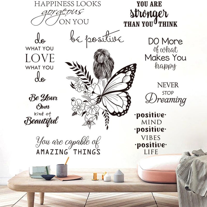 Datesno Inspirational Wall Decals Peel and Stick Vinyl Quotes Wall Decor Motivational Positive Saying Wall Art for Living Room Bedroom Office Bathroom Home Decor Stickers Decor - Image 1