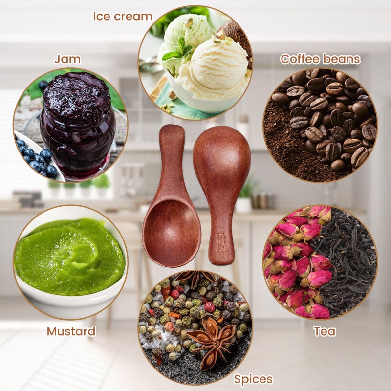 HANSGO 10PCS Small Wooden Spoons, 3.25 Inch Wooden Teaspoons, Cute Little Spoons for Spices, Bath Salt, Grains, Sugar, Coffee, Powder, Dessert, Loose-leaf Tea, Best Gifts, Sturdy & Lightweight - Image 4