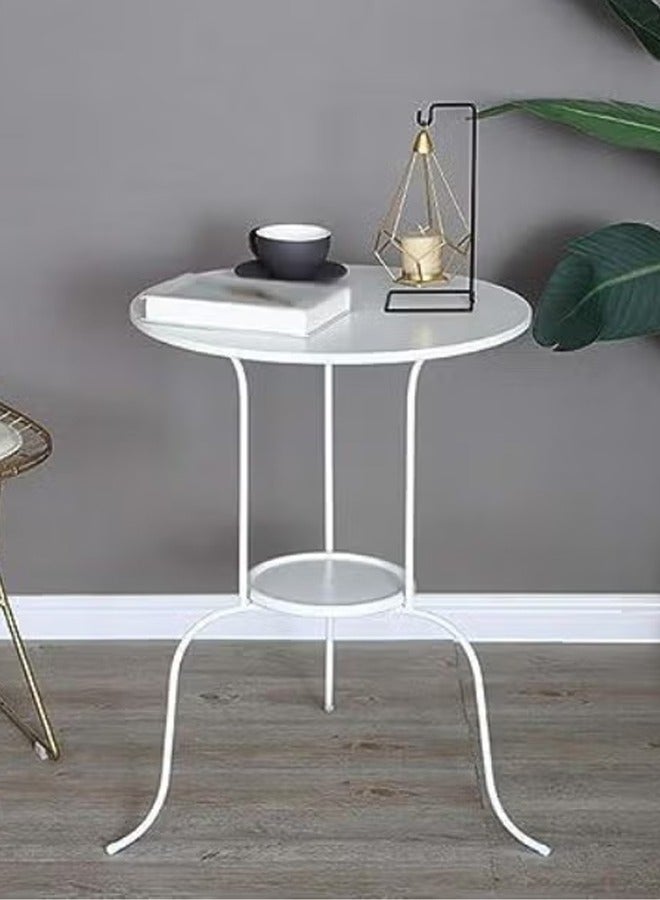 بريمو بلس طاولة جانبية مصنوعة من المعدن بلون أبيض أبيض - Image 1