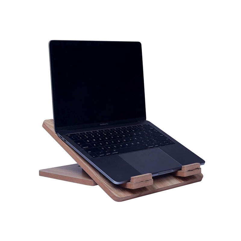 BeeDuck Wooden Craft Handmade Laptop Stand with Adjustable Laptop Foldable Stand Portable Wooden Laptop Stand