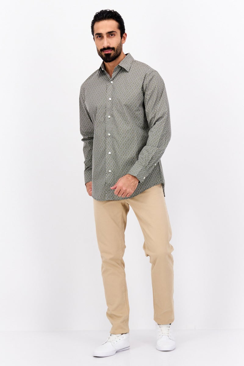 Van Heusen قميص رجالي بأكمام طويلة وقصة عادية مزخرف بألوان متعددة - Image 4