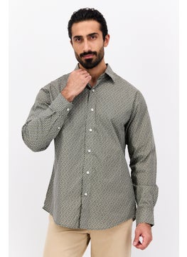 Van Heusen Men Regular Fit Long Sleeves Allover Printed Dress Shirt, Olive Combo  - Image 1