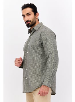 Van Heusen Men Regular Fit Long Sleeves Allover Printed Dress Shirt, Olive Combo  - Image 2