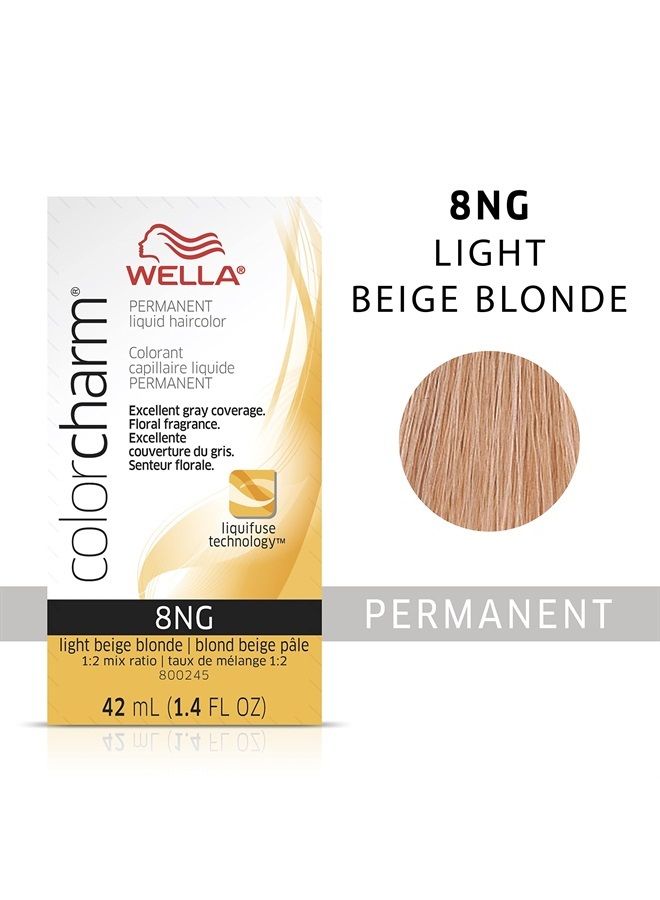WELLA Color Charm صبغة شعر سائلة دائمة لتغطية الشيب، 8NG بلوند بيج فاتح - Image 2