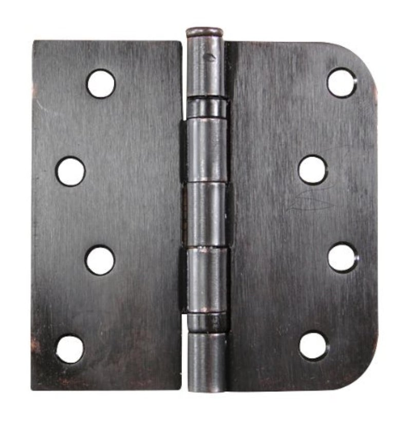 Hinge Outlet 4 Inch with 58 Inch Square Radius Ball Bearing Door Hinges HeavyDuty Steel Removable Pin Oil Rubbed Bronze 2 Pack