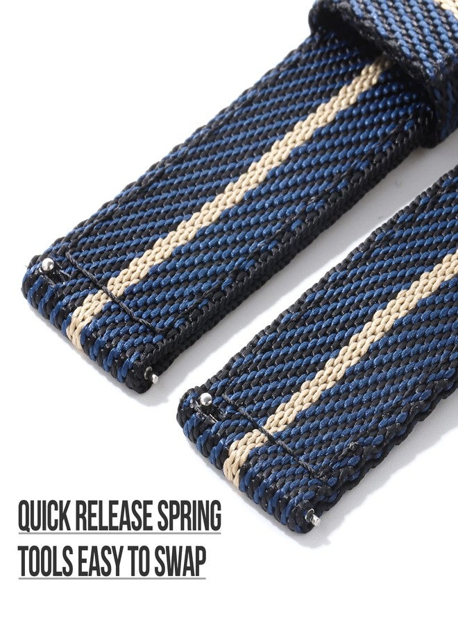 TACTICAL FROG 20mm 22mm Fast Release Nylon Watch band with Stainless Steel Buckle, Two-Piece Waterproof Nylon Watch Strap for Men & Women… (Bluekhaki, 20mm) - Image 2